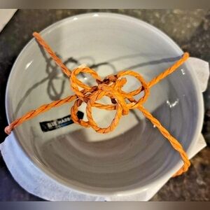 Blue Harbor Collection Gray Striped Organic 2PC 5" Bowl Set Sweet& Savory New